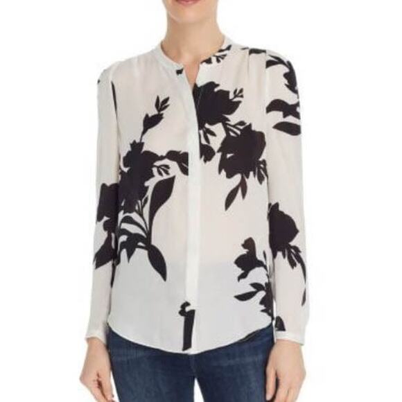 Joie KAYVAN  floral silk blouse in Porcelain size Small - Picture 1 of 8